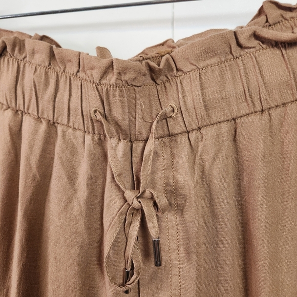 Penningtons Tapered Leg Linen Pull On Elastic Pants Beige Tan Size 2X Summer - Picture 7 of 12